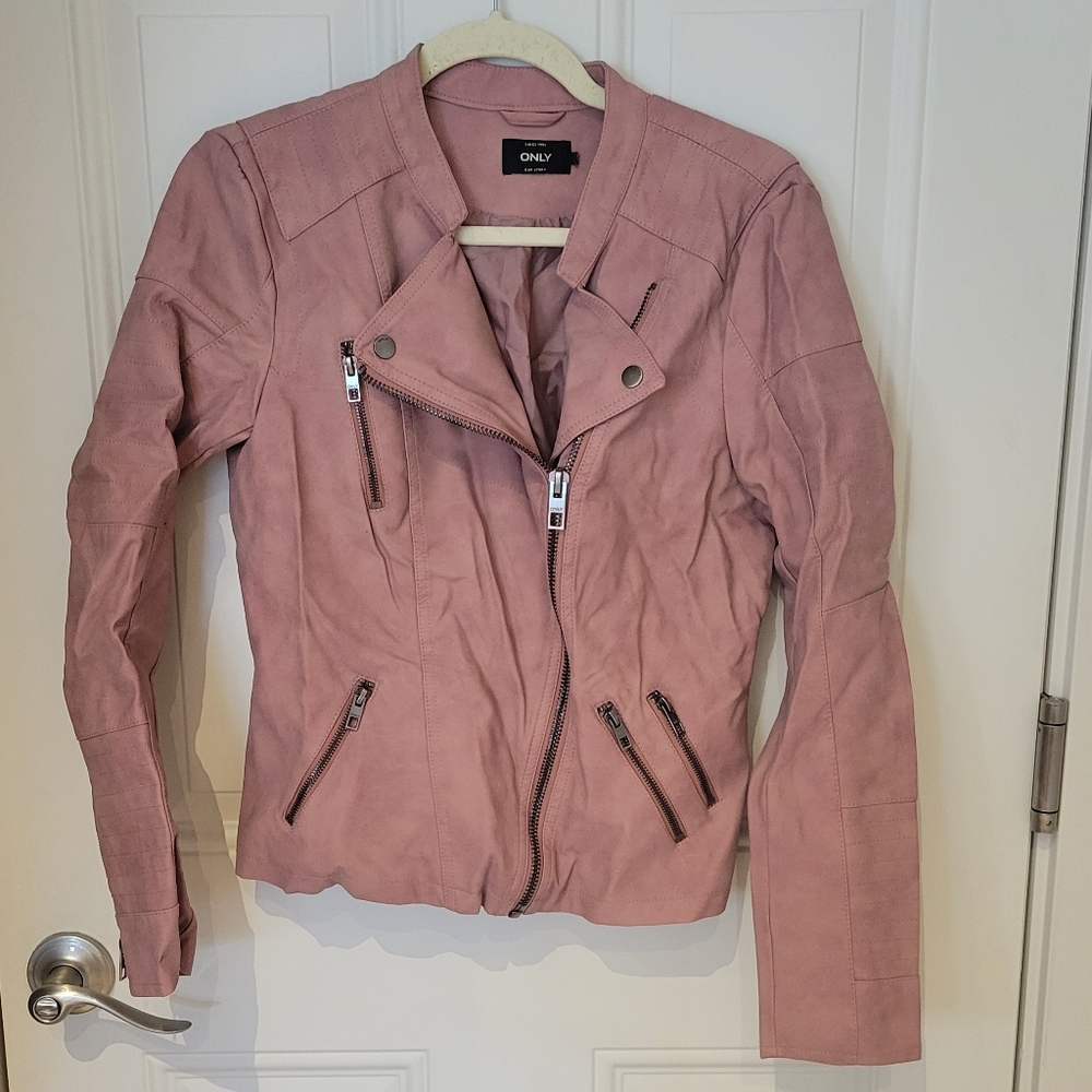 Pink Moto Jacket faux leather
